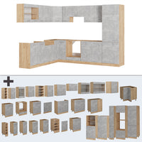 Vicco Cucina angolare completa Calcestruzzo/quercia dorata 227 x 287 cm , PL Rovere