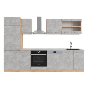 Vicco Cucina componibile Calcestruzzo/quercia dorata 300 cm , PL Marmo