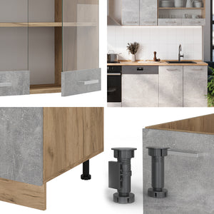 Vicco Cucina componibile Calcestruzzo/quercia dorata 300 cm , PL Marmo