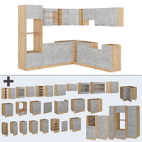Vicco Cucina angolare completa Calcestruzzo/quercia dorata 237 x 247 cm , PL Antracite