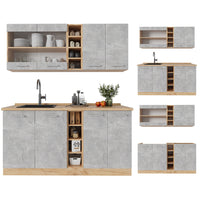 Vicco Cucina completa Calcestruzzo/quercia dorata 160 cm , PL Antracite