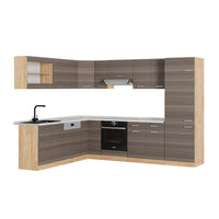 Vicco Cucina angolare completa Grigio nobile/rovere dorato 227 x 287 cm , PL Marmo