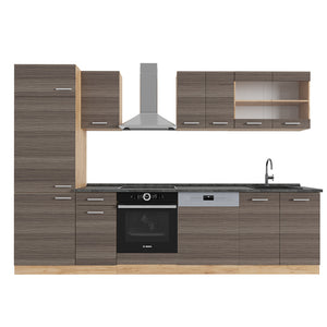 Vicco Cucina componibile Grigio nobile/rovere dorato 300 cm , PL Antracite