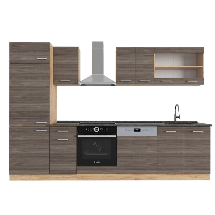 Vicco Cucina componibile Grigio nobile/rovere dorato 300 cm , PL Antracite