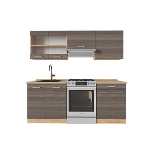 Vicco Cucina componibile Grigio nobile/rovere dorato 200 cm , PL Rovere