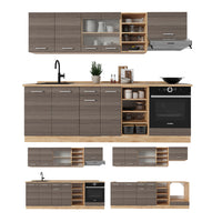 Vicco Cucina componibile Grigio nobile/rovere dorato 240 cm , PL Rovere