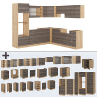 Vicco Cucina angolare completa Grigio nobile/rovere dorato 237 x 247 cm , PL Marmo