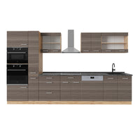 Vicco Cucina completa  Grigio nobile/rovere dorato 350 cm , PL Antracite