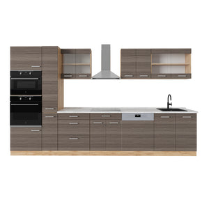 Vicco Cucina completa Grigio nobile/rovere dorato 350 cm , PL Marmo