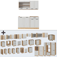 Vicco Cucina completa Casa di campagna bianca/quercia dorata 140 cm senza piano di lavoro