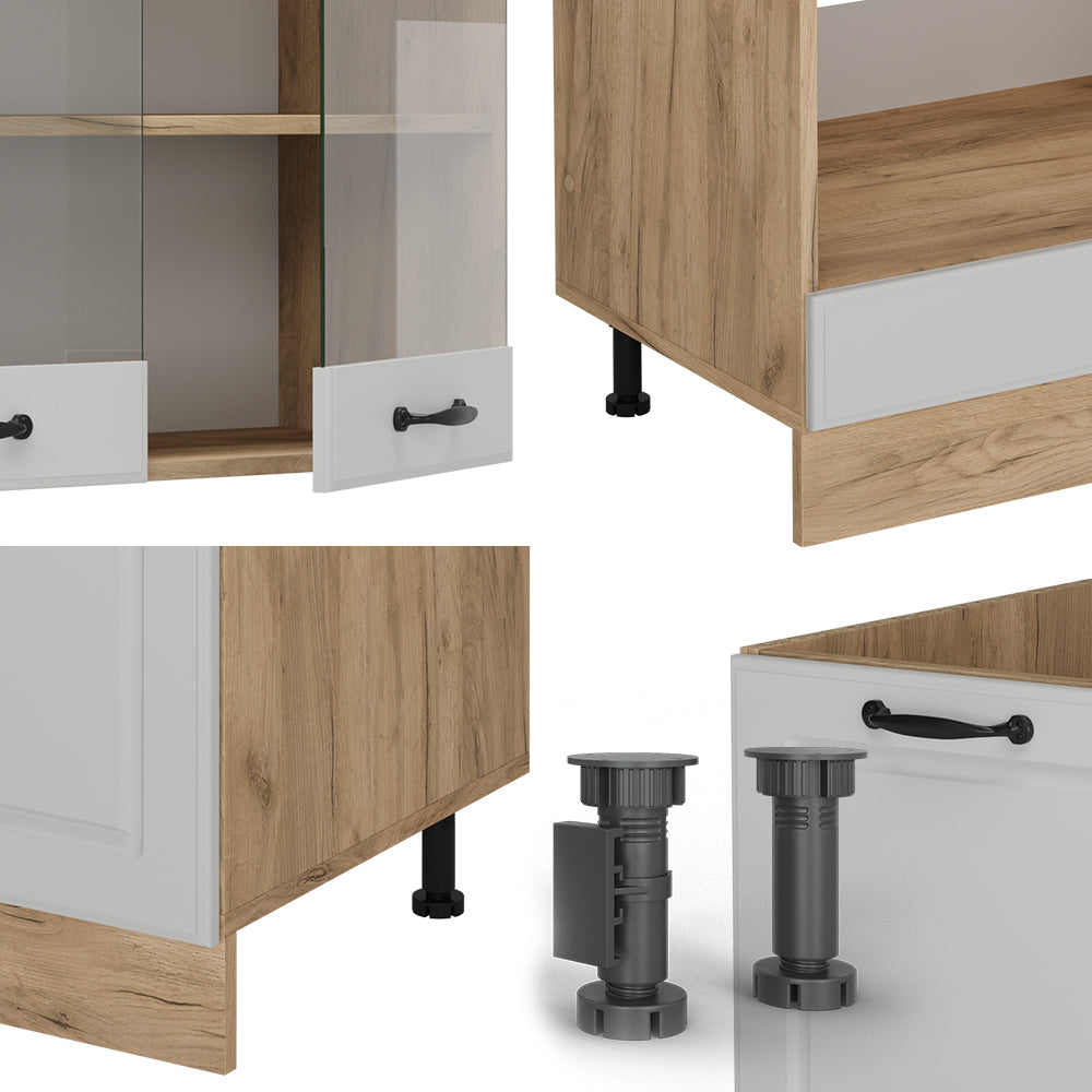 Vicco Cucina angolare completa Casa di campagna bianca/quercia dorata 227 x 287 cm , PL Rovere