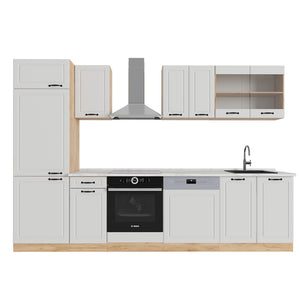 Vicco Cucina componibile Casa di campagna bianca/quercia dorata 300 cm , PL Marmo