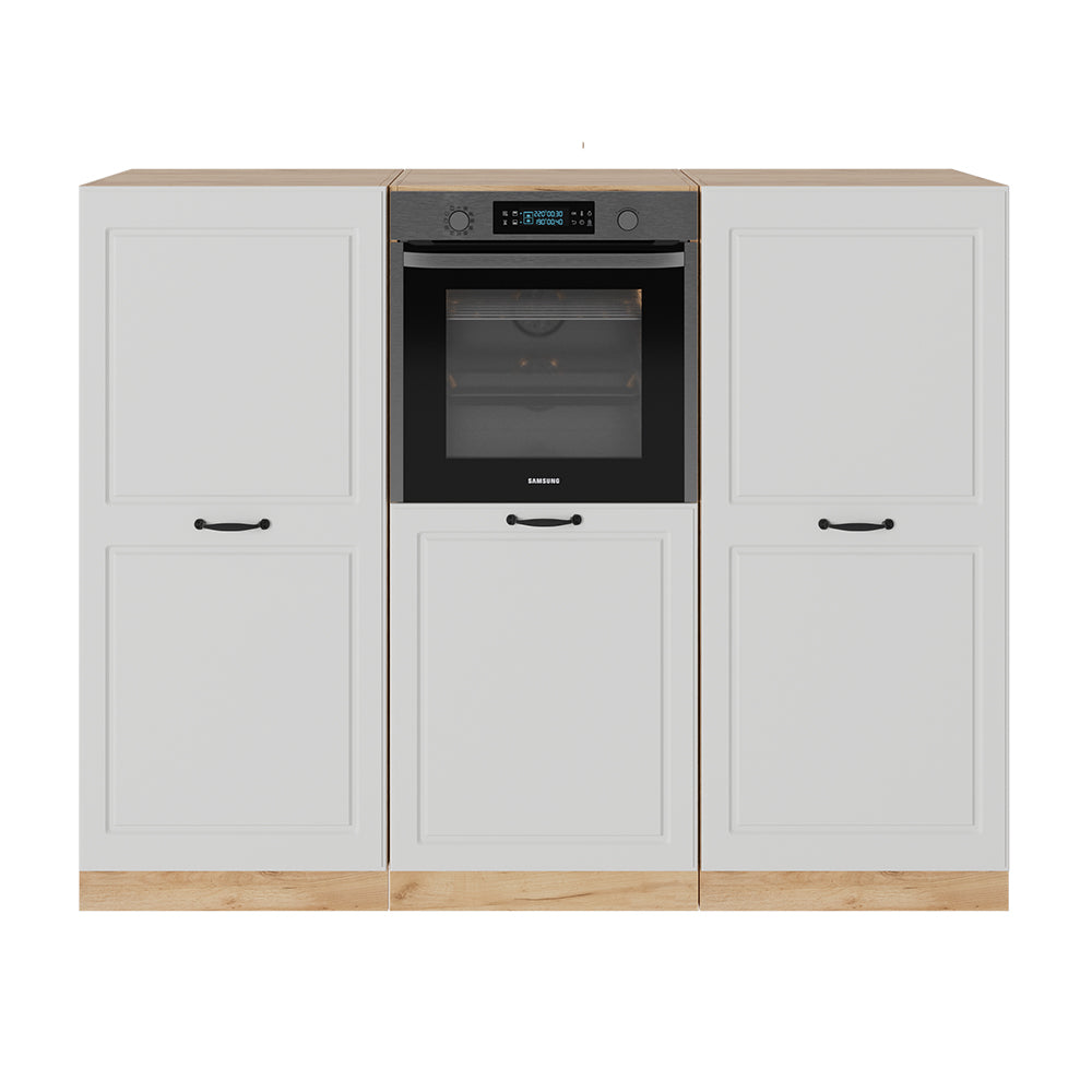 Vicco Cucine componibili piccole Casa di campagna bianca/quercia dorata 180 cm senza piano di lavoro