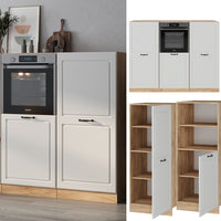 Vicco Cucine componibili piccole Casa di campagna bianca/quercia dorata 180 cm senza piano di lavoro