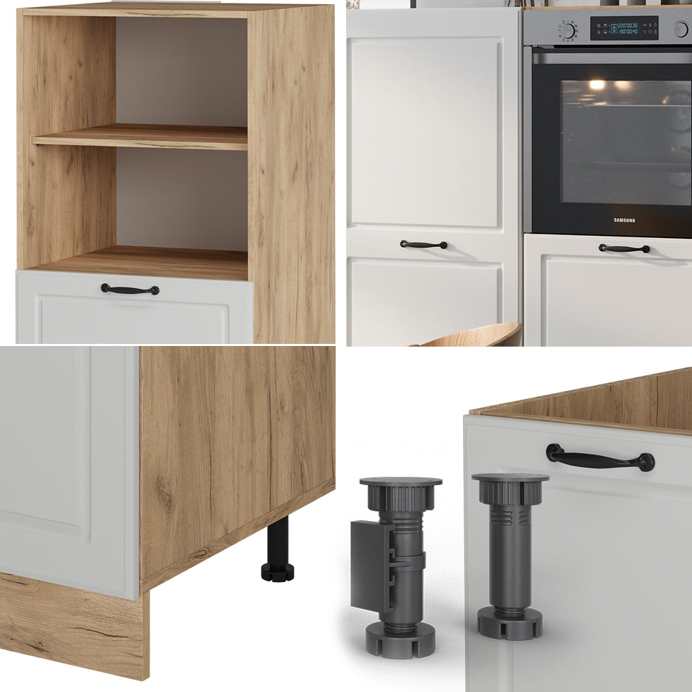Vicco Cucine componibili piccole Casa di campagna bianca/quercia dorata 180 cm senza piano di lavoro