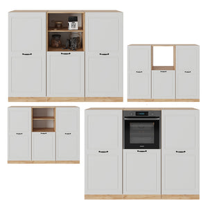 Vicco Cucine componibili piccole Casa di campagna bianca/quercia dorata 180 cm senza piano di lavoro