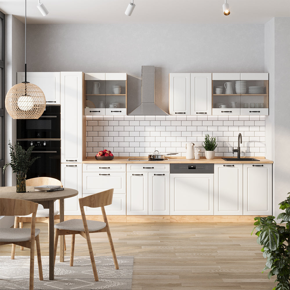 Vicco Cucina completa Casa di campagna bianca/quercia dorata 350 cm , PL Marmo