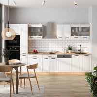 Vicco Cucina completa  Casa di campagna bianca/quercia dorata 350 cm , PL Antracite