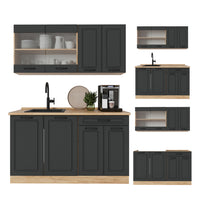 Vicco Cucina completa Antracite casa di campagna/rovere dorato 140 cm senza piano di lavoro