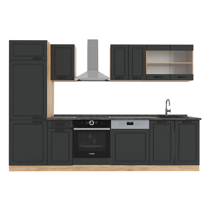 Vicco Cucina componibile Antracite casa di campagna/rovere dorato 300 cm , PL Antracite