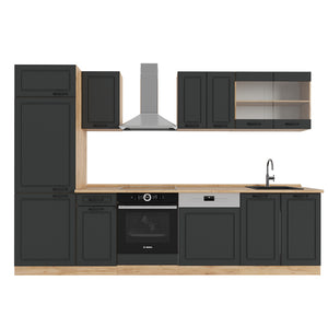 Vicco Cucina componibile Antracite casa di campagna/rovere dorato 300 cm , PL Rovere