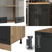 Vicco Cucina componibile Antracite casa di campagna/rovere dorato 200 cm , PL Rovere