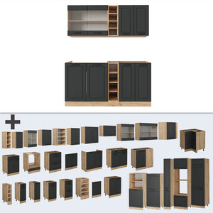 Vicco Cucina completa Antracite casa di campagna/rovere dorato 160 cm , PL Rovere