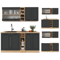 Vicco Cucina completa Antracite casa di campagna/rovere dorato 160 cm , PL Antracite