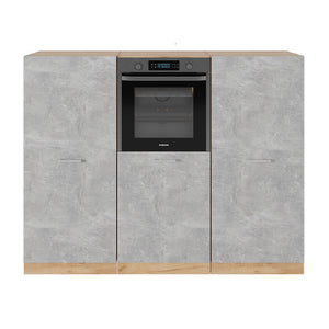 Vicco Cucine componibili piccole Calcestruzzo/quercia dorata 180 cm senza piano di lavoro