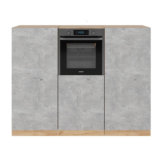 Vicco Cucine componibili piccole Calcestruzzo/quercia dorata 180 cm senza piano di lavoro