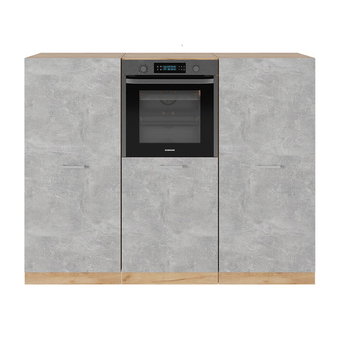 Vicco Cucine componibili piccole Calcestruzzo/quercia dorata 180 cm senza piano di lavoro