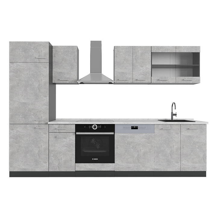 Vicco Cucina componibile Calcestruzzo/antracite 300 cm , PL Marmo