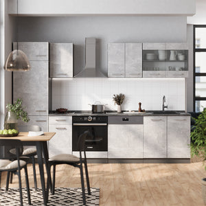 Vicco Cucina componibile Calcestruzzo/antracite 300 cm , PL Marmo