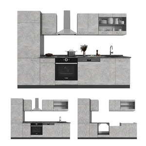 Vicco Cucina componibile Calcestruzzo/antracite 300 cm , PL Antracite
