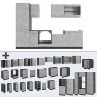 Vicco Cucina componibile Calcestruzzo/antracite 300 cm , PL Marmo