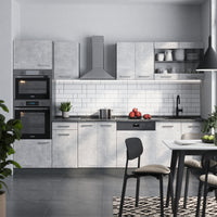 Vicco Cucina componibile Calcestruzzo/antracite 300 cm con armadio alto, PL Antracite