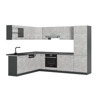 Vicco Cucina angolare completa Calcestruzzo/antracite 227 x 287 cm , PL Antracite