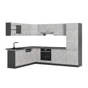 Vicco Cucina angolare completa Calcestruzzo/antracite 227 x 287 cm , PL Antracite