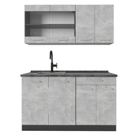 Vicco Cucina monoblocco Calcestruzzo/antracite 140 cm , PL Antracite