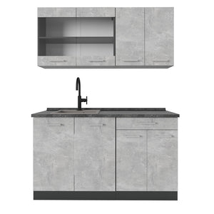 Vicco Cucina completa Calcestruzzo/antracite 140 cm senza piano di lavoro