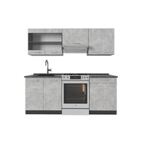 Vicco Cucina componibile Calcestruzzo/antracite 200 cm , PL Antracite