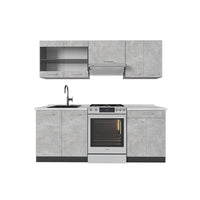 Vicco Cucina componibile Calcestruzzo/antracite 200 cm , PL Marmo
