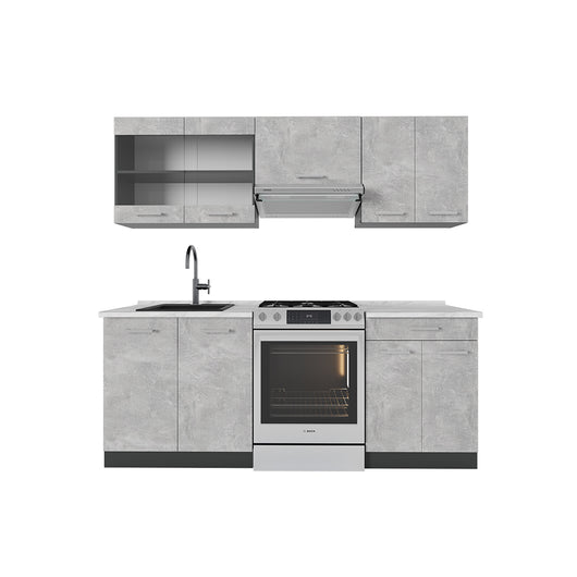 Vicco Cucina componibile Calcestruzzo/antracite 200 cm , PL Marmo
