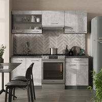 Vicco Cucina componibile Calcestruzzo/antracite 200 cm , PL Marmo