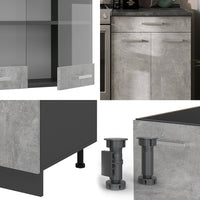 Vicco Cucina componibile Calcestruzzo/antracite 200 cm , PL Marmo