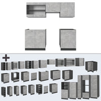 Vicco Cucina componibile Calcestruzzo/antracite 200 cm , PL Marmo