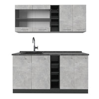 Vicco Cucina completa Calcestruzzo/antracite 160 cm , PL Antracite