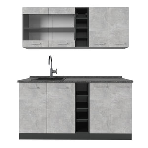 Vicco Cucina completa Calcestruzzo/antracite 160 cm , PL Antracite