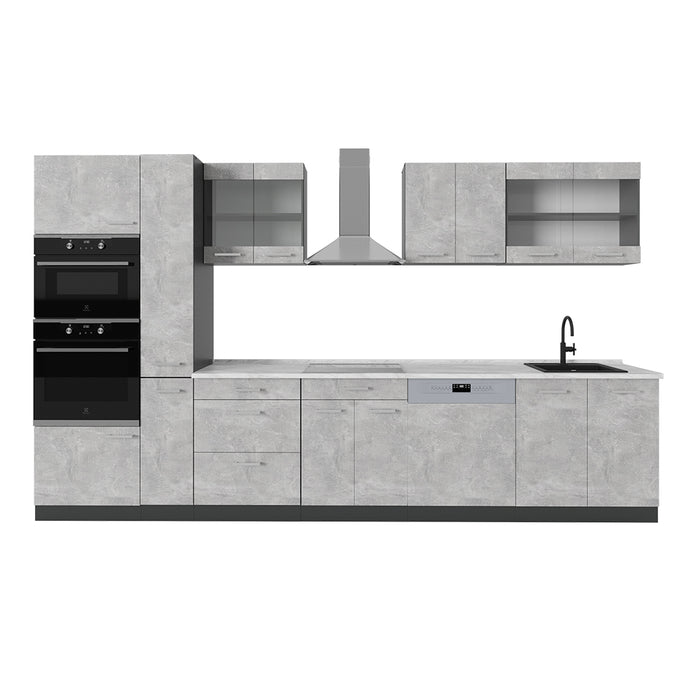 Vicco Cucina  Calcestruzzo/antracite 350 cm , PL Marmo