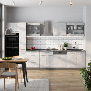 Vicco Cucina componibile Calcestruzzo/antracite 350 cm senza piano di lavoro